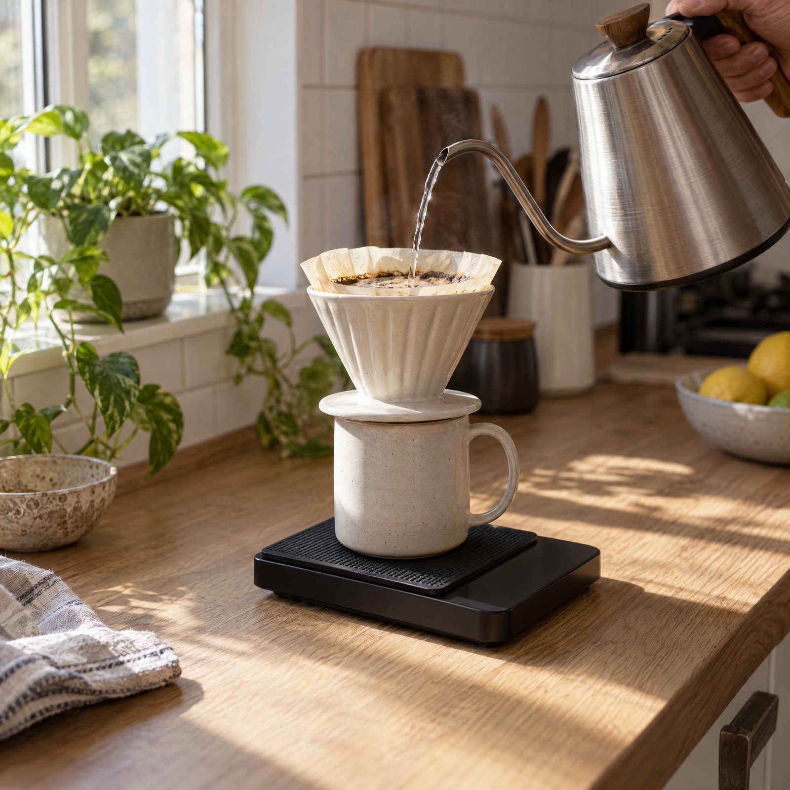 Brew scale with timer
