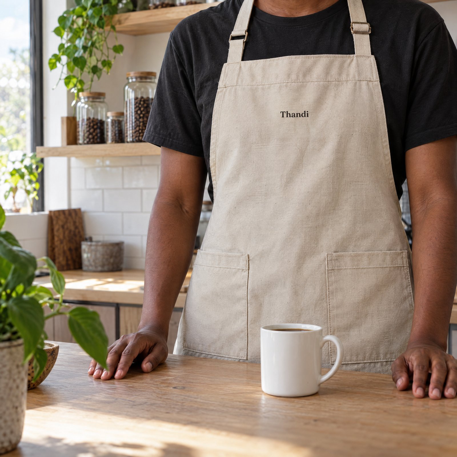 Personalised barista apron